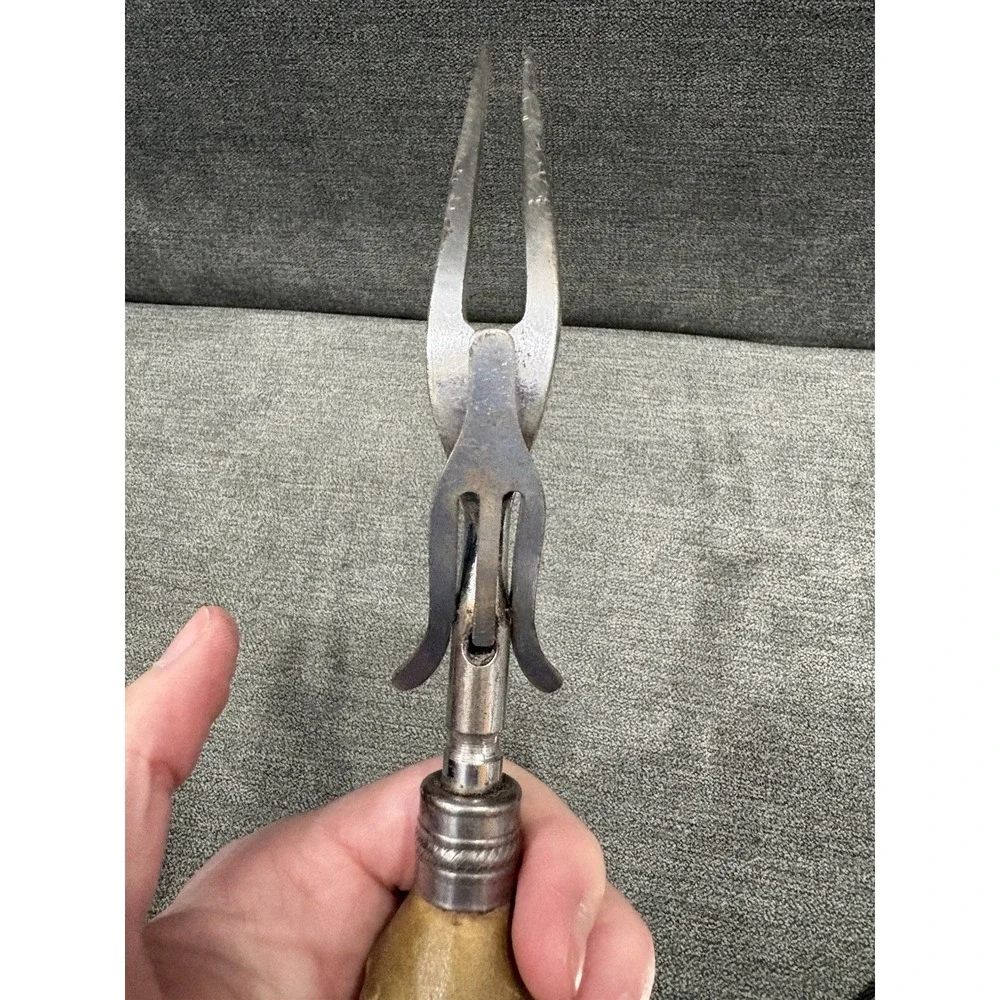 Vintage Everbrite Knife Company England Antlered Handled Meat‎ Carving Set